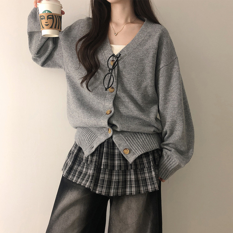 YONFAヨンファクーコーVネックルーズガーディガンミルク YONFA YONFA