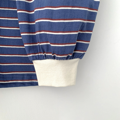 배색 단가라 스트라이프 왕박시 간절기 벌룬맨투맨 긴팔티셔츠