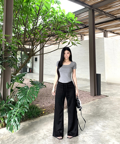 デイリーブーツカットパンツ(7color) BLACK