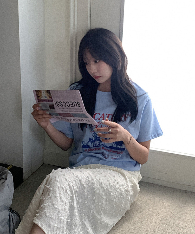 ポップコーンロングスカート CREAM