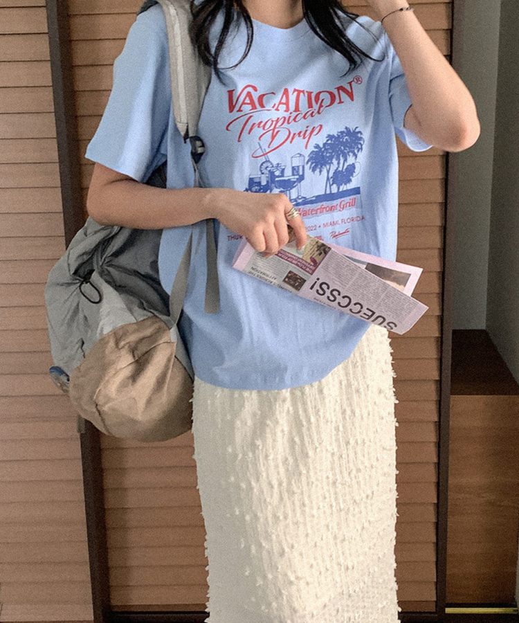 ポップコーンロングスカート CREAM