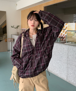 SAY SKY ウインドブレーカー　ブルーチェック d1_qccvnKP.jpg