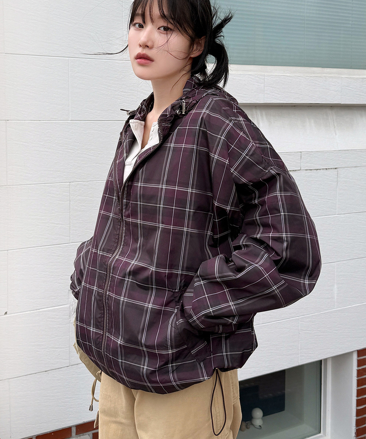 チェックウィンドブレーカー｜ジャンパー｜韓国ファッション通販 SONA