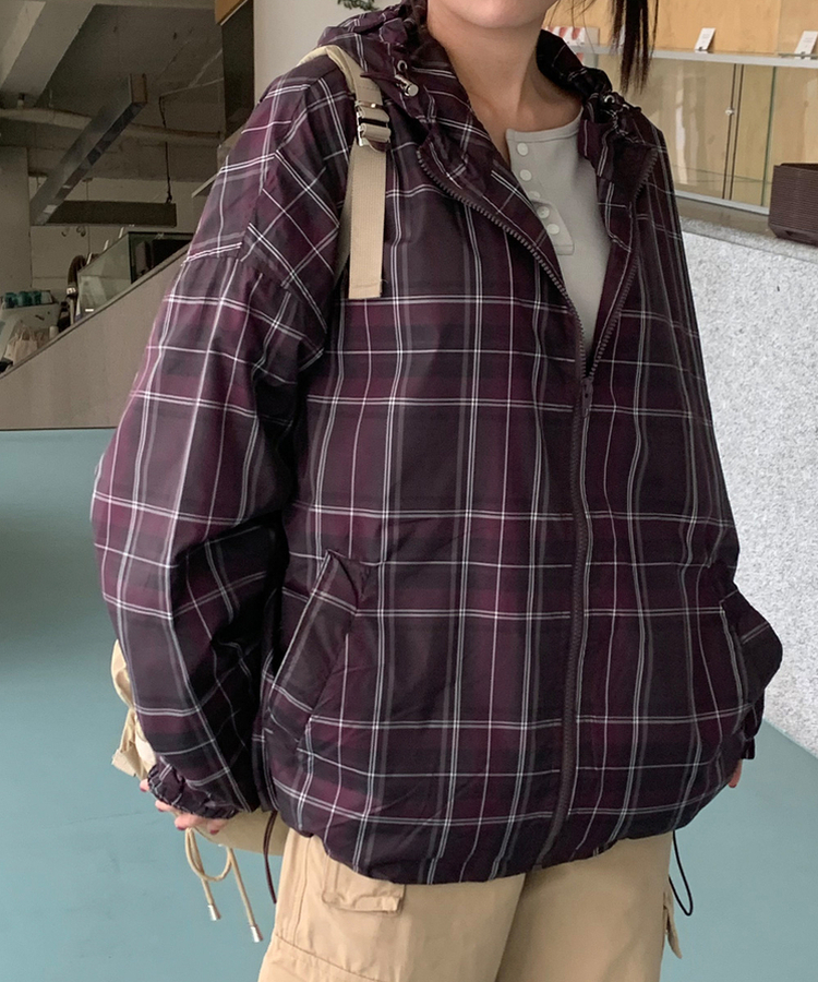 チェックウィンドブレーカー｜ジャンパー｜韓国ファッション通販 SONA