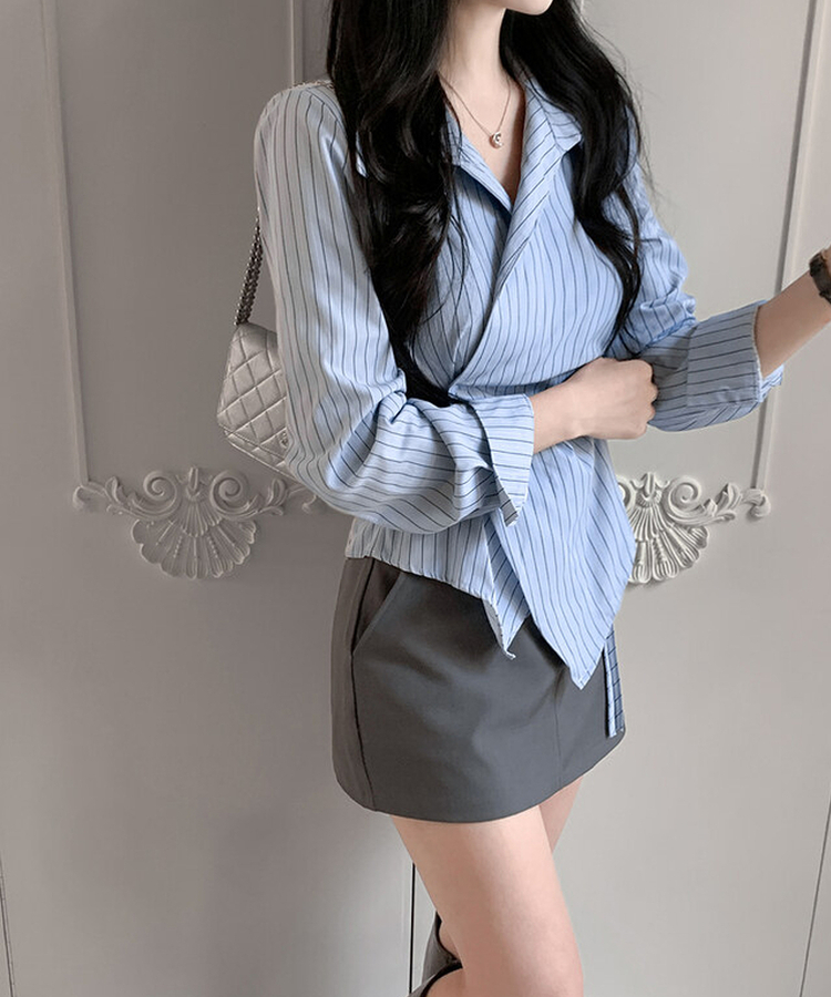 アンバランスラップシャツ SKY BLUE