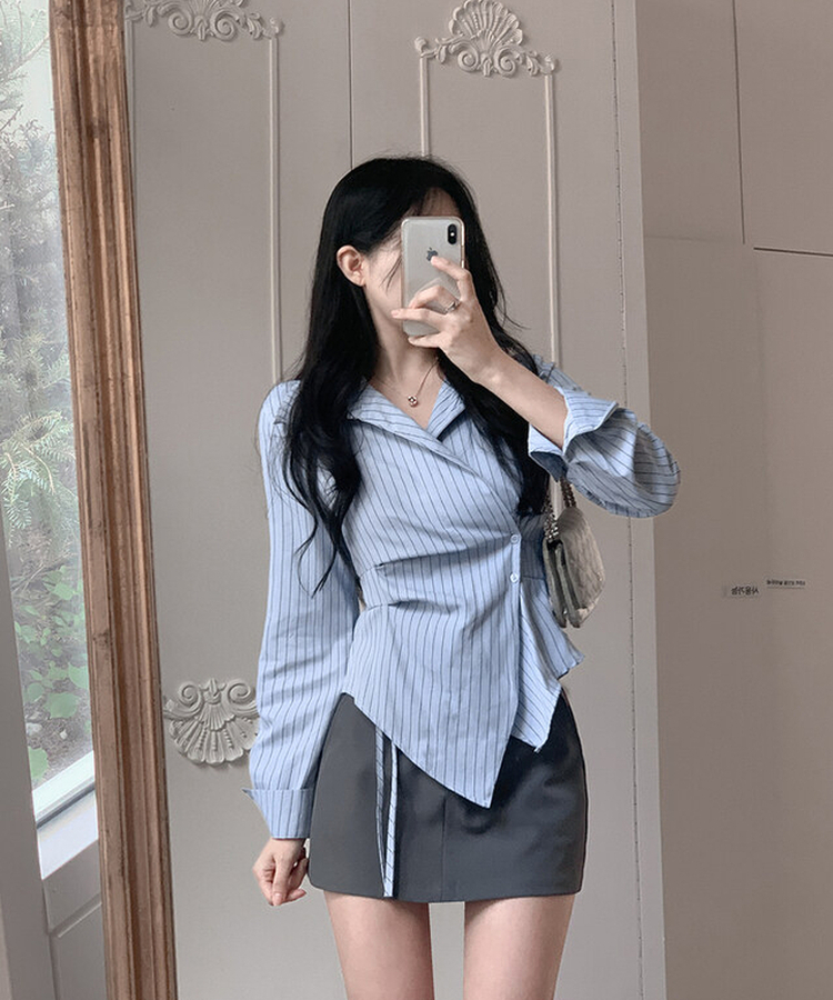 アンバランスラップシャツ SKY BLUE