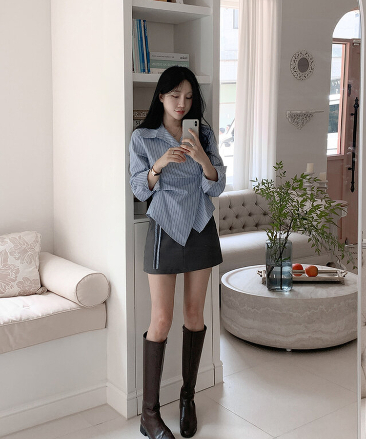 アンバランスラップシャツ SKY BLUE