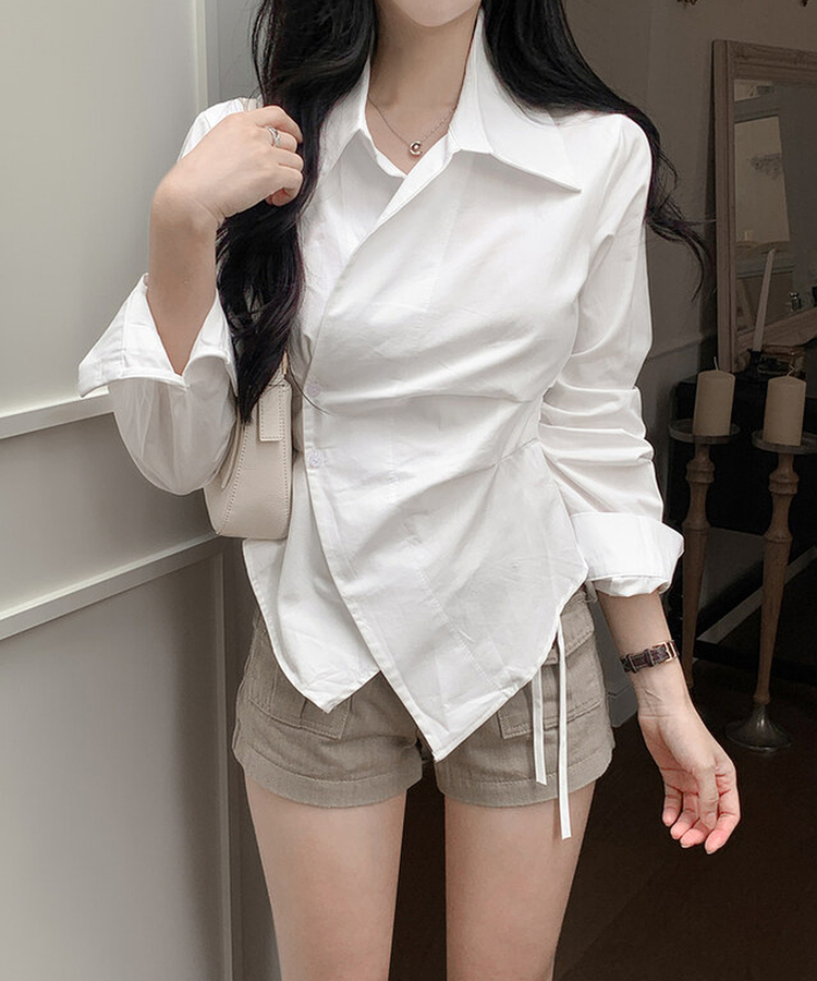 アンバランスラップシャツ IVORY