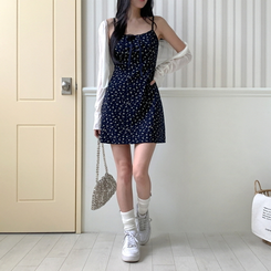 【SET】リボンフレアミニワンピース ボレロ IVORY