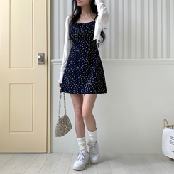 【SET】リボンフレアミニワンピース ボレロ IVORY