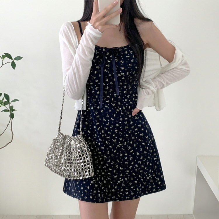 【SET】リボンフレアミニワンピース ボレロ IVORY