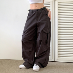 ヒップムードコットンワイドパンツ CHARCOAL