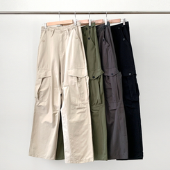 ヒップムードコットンワイドパンツ