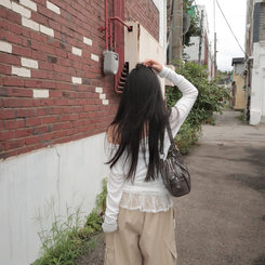 アメリカンオフショルダー長袖Tシャツ IVORY