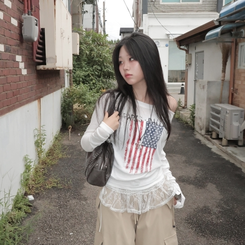 アメリカンオフショルダー長袖Tシャツ IVORY