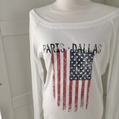 アメリカンオフショルダー長袖Tシャツ