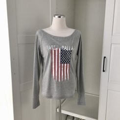 アメリカンオフショルダー長袖Tシャツ