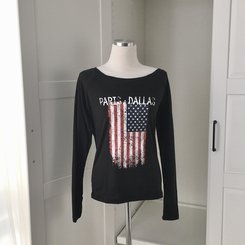アメリカンオフショルダー長袖Tシャツ