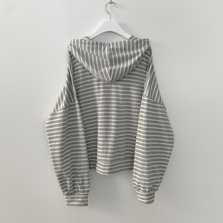 단가라 오버핏 스트라이프 간절기 여름 벌룬 후드집업