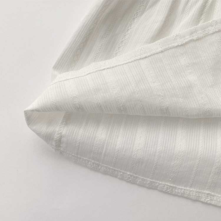 러블리 무드 슈니 펀칭 자수 퍼프 여름 긴팔 콩단추 블라우스