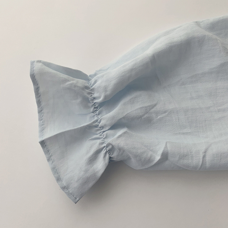 지금부터 초가을까지 크리스탈 퍼프 여름 긴팔 블라우스