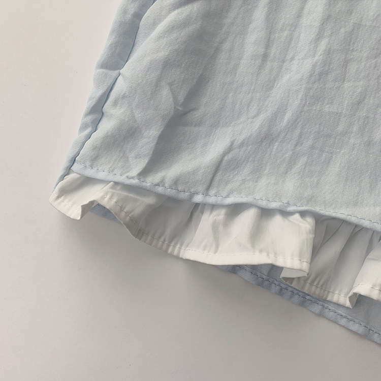 지금부터 초가을까지 크리스탈 퍼프 여름 긴팔 블라우스