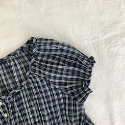 チェック半袖ブラウス