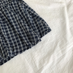 チェック半袖ブラウス