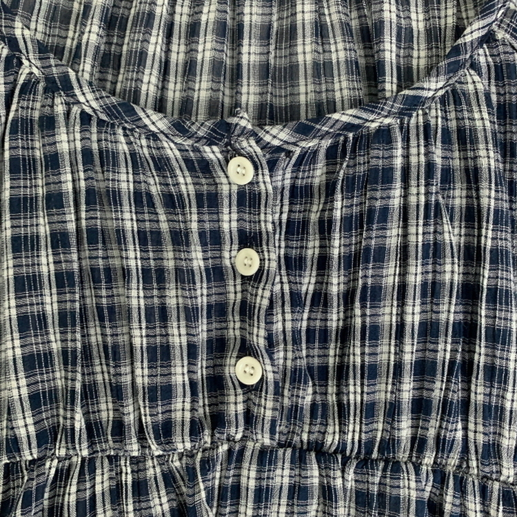 チェック半袖ブラウス