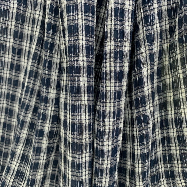 チェック半袖ブラウス