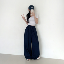 【丈別】半袖バンディングパンツ NAVY