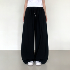 【丈別】半袖バンディングパンツ BLACK