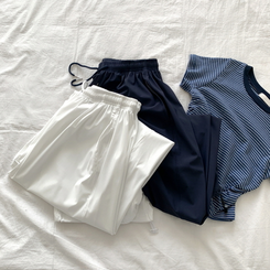 【丈別】半袖バンディングパンツ