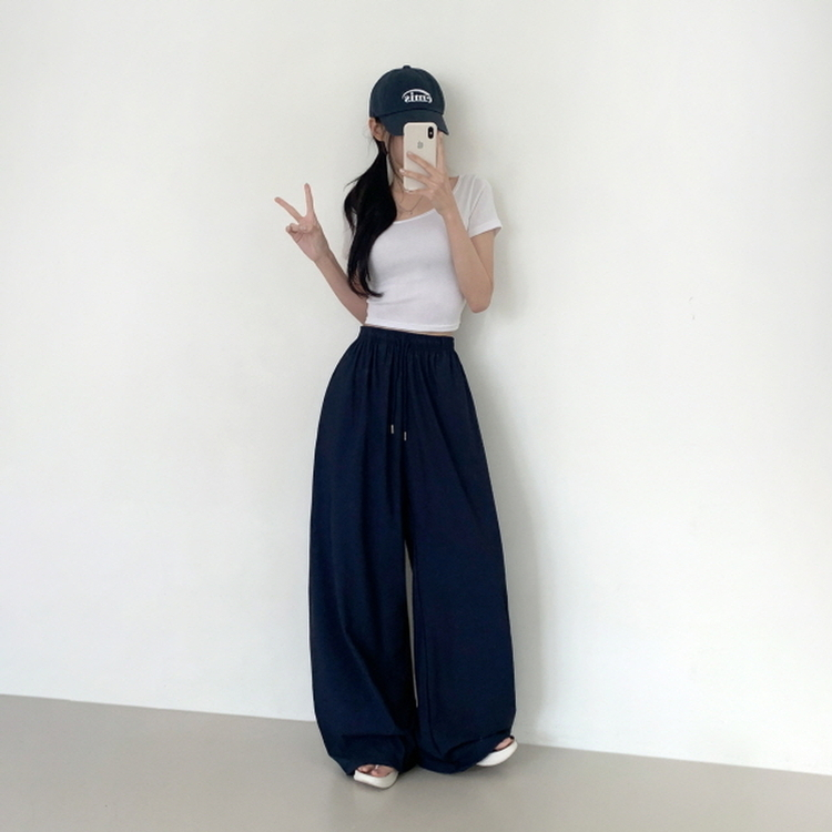 【丈別】半袖バンディングパンツ NAVY