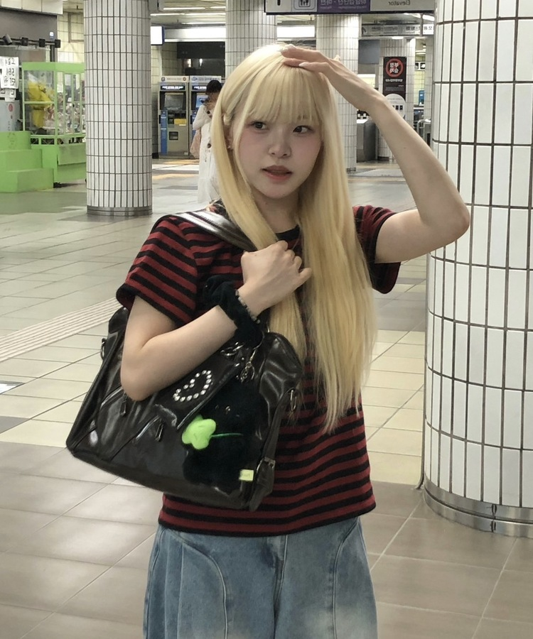 하트 미니백 파우치 클러치 블랙