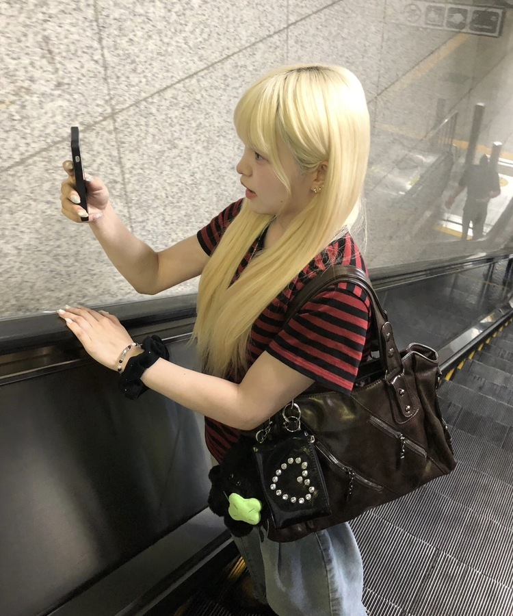 하트 미니백 파우치 클러치 블랙