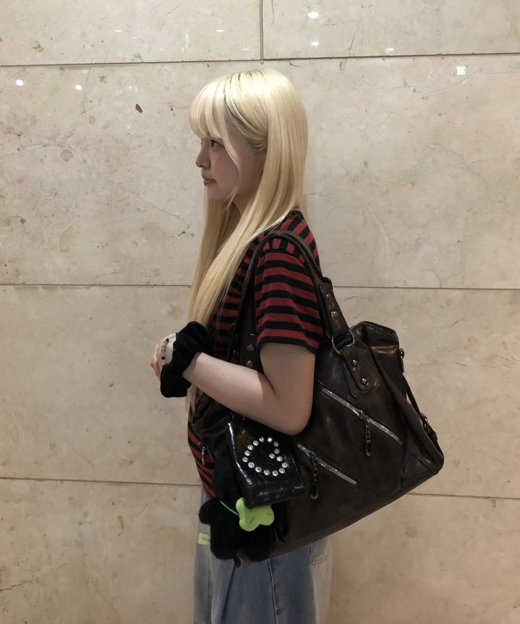 하트 미니백 파우치 클러치 블랙