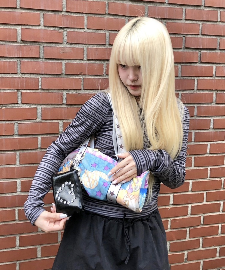 하트 미니백 파우치 클러치 블랙