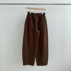 【丈別】ハイウエストワイドコットンパンツ