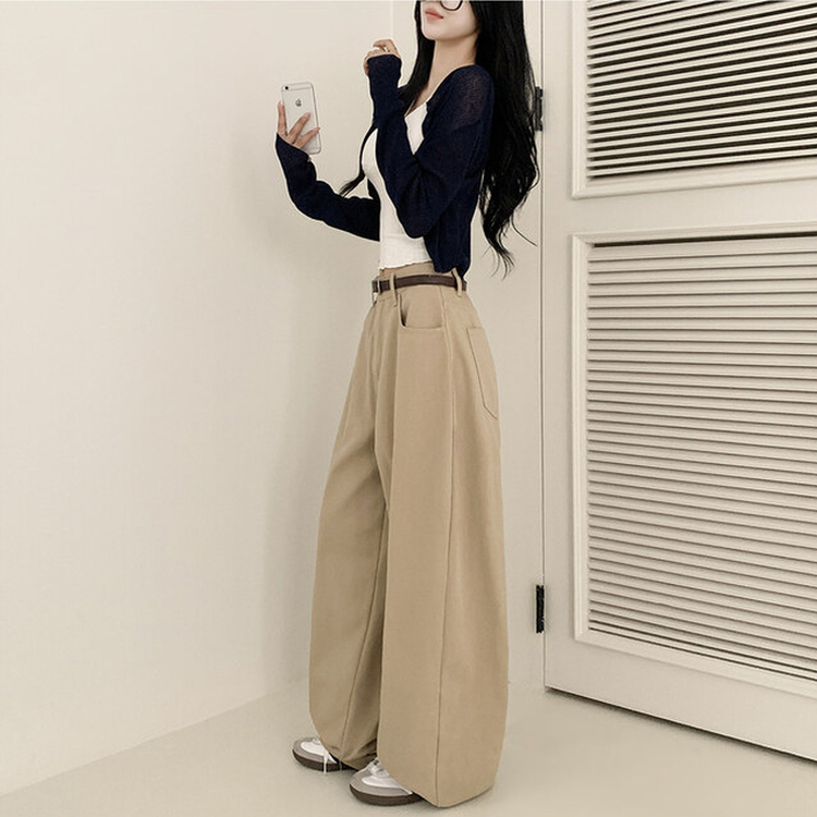 【丈別】ハイウエストワイドコットンパンツ BEIGE