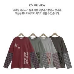 ストライプレイヤード長袖Tシャツ