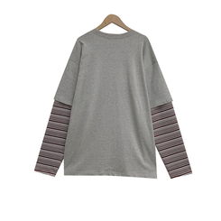 ストライプレイヤード長袖Tシャツ