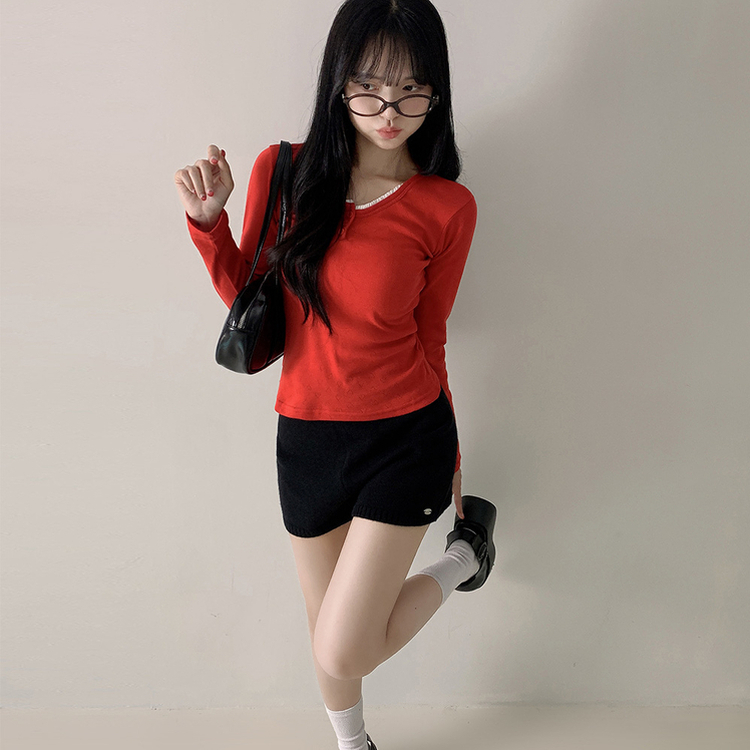 アイレットレース長袖Tシャツ(6color)｜長袖Tシャツ｜韓国ファッション