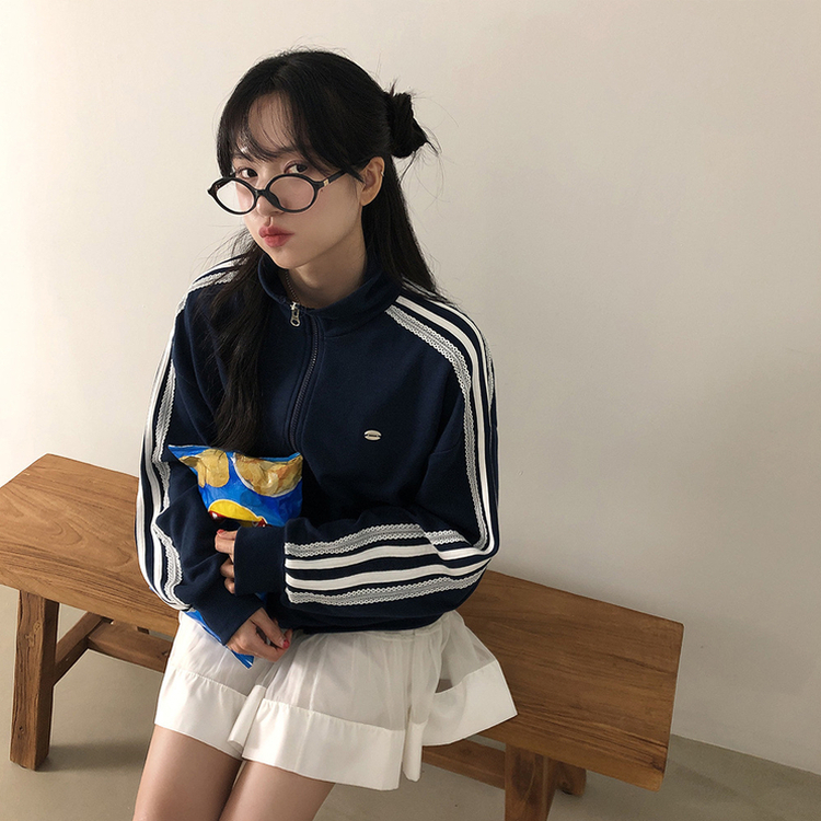 ペンダントレースジップアップ(5color) NAVY