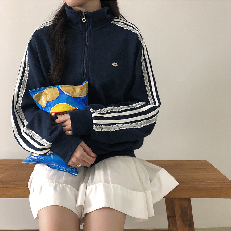 ペンダントレースジップアップ(5color) NAVY