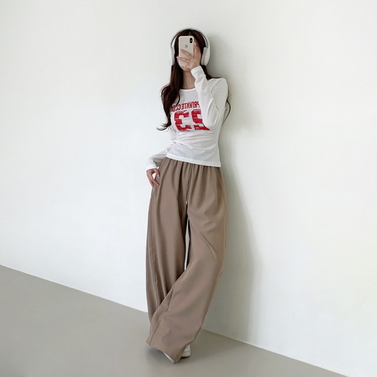 넘버링 옆셔링 긴팔티 아이보리