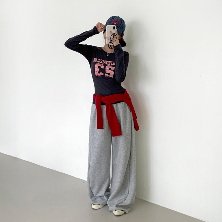 넘버링 옆셔링 긴팔티 챠콜