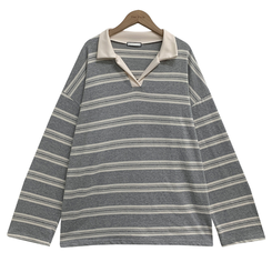 バイカラーストライプ長袖Tシャツ