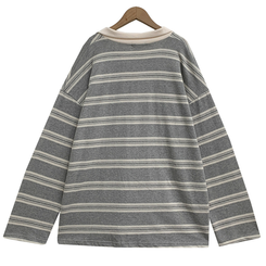 バイカラーストライプ長袖Tシャツ
