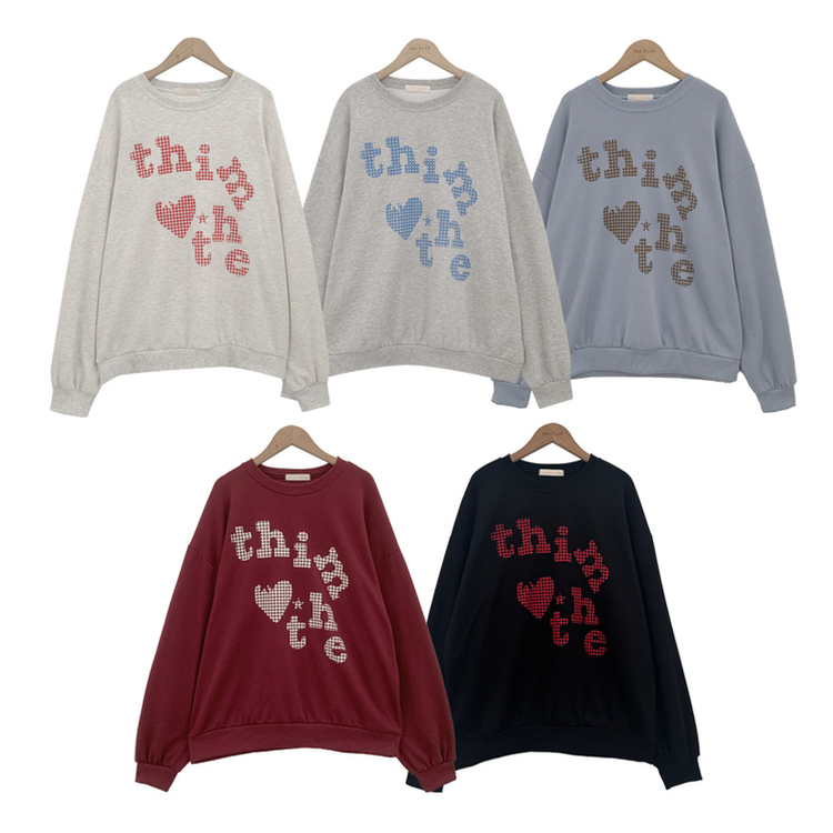 트디 오버핏 프린팅 맨투맨